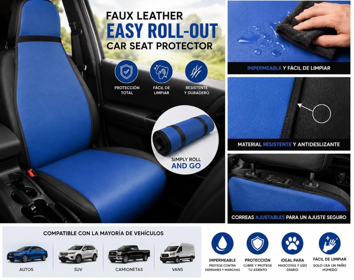 Roll-Out Car Seat Cover — Blue