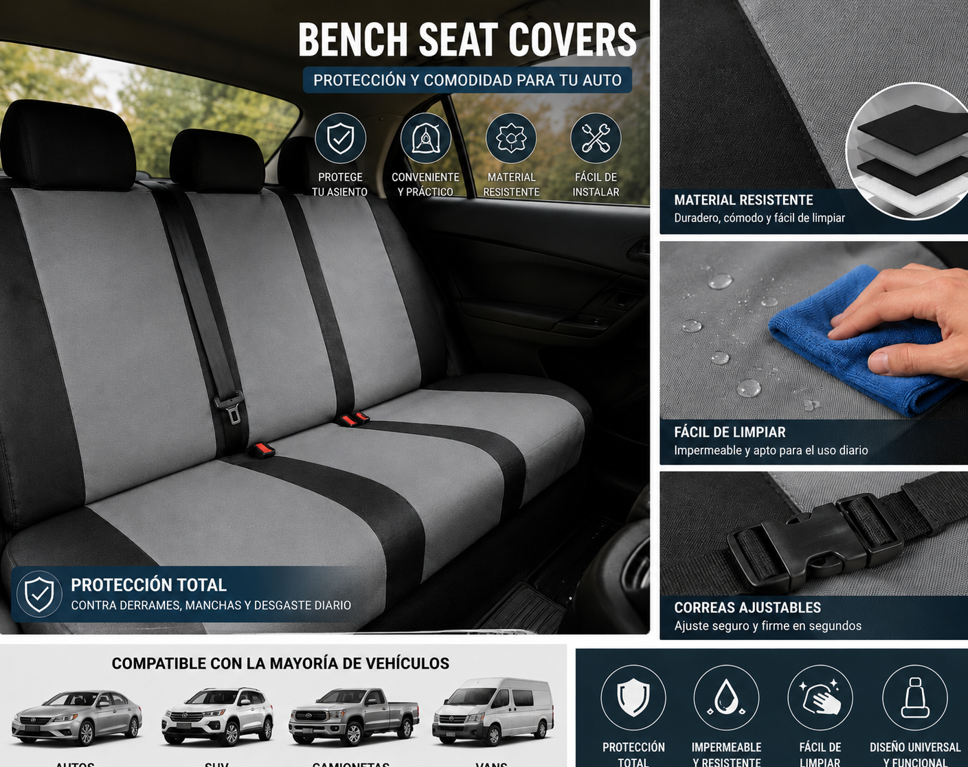 Roll-Out Car Seat Cover — Grey