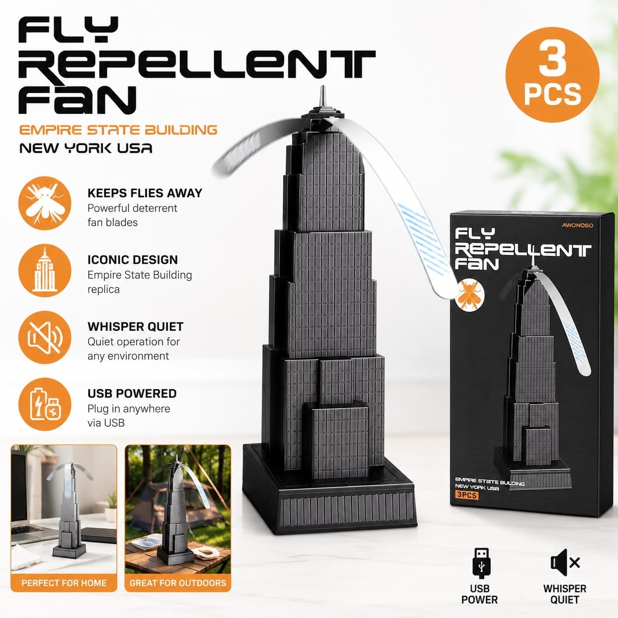 Fly Repellent — 3 Pieces