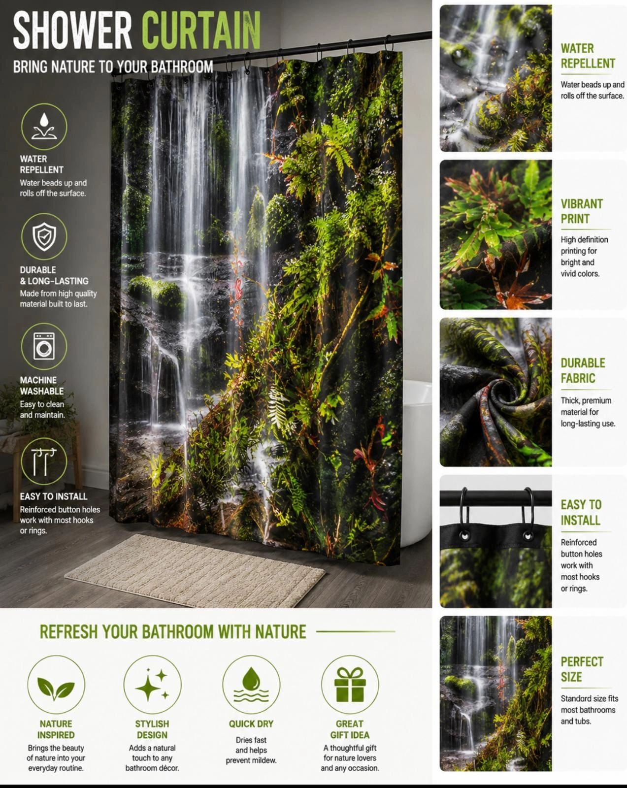 Shower Curtain — River Mountain